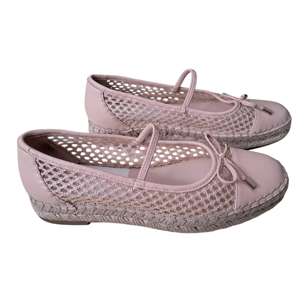 Dolce Vita Women Blush Tan Mesh Mary Jane Espadrille‎ Ballet Flats Size 6.5